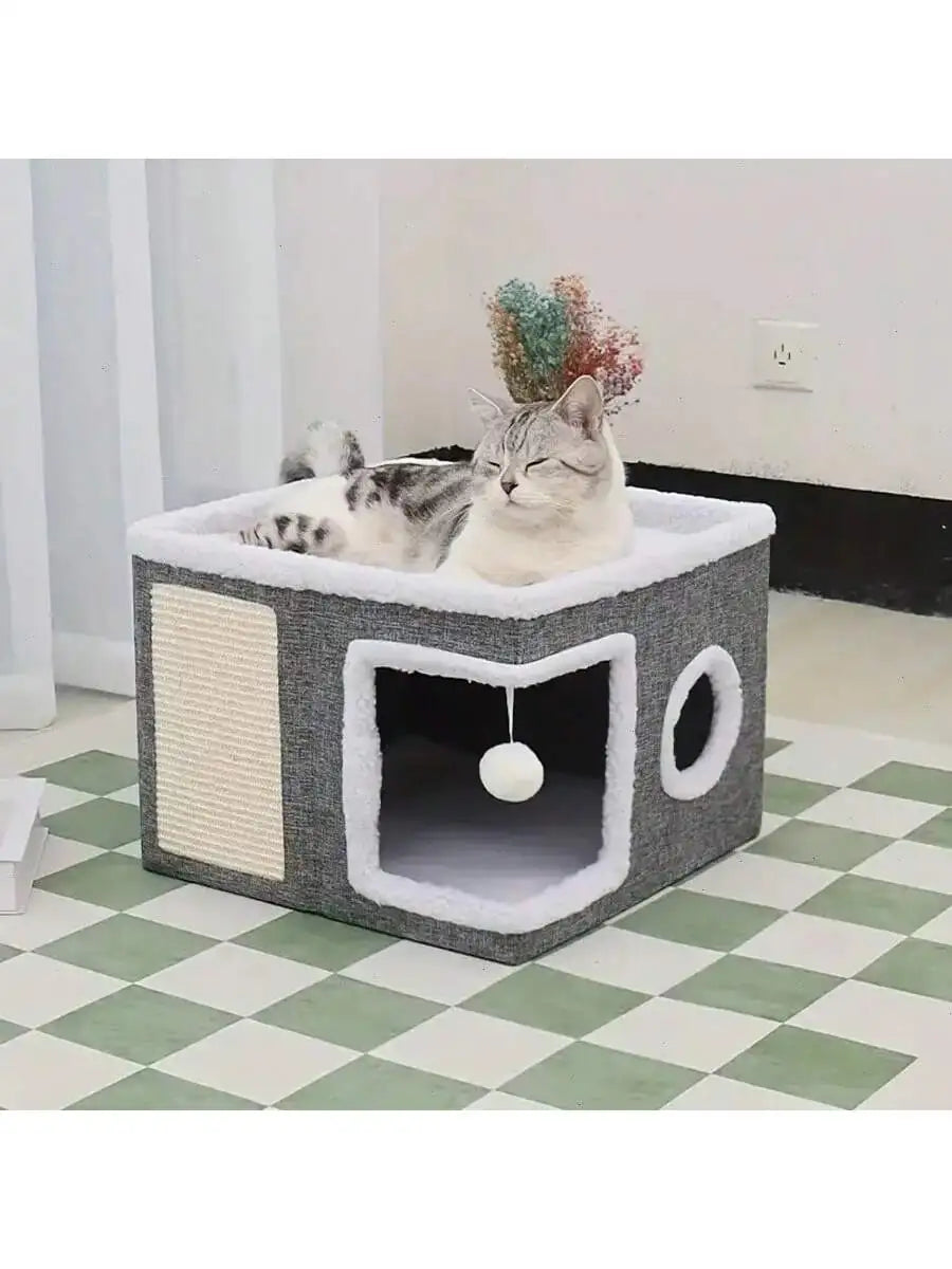 Multi-Level Foldable Cat House Bed